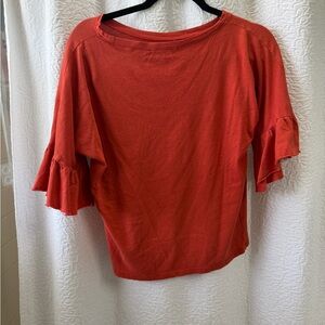 Women's Ruffle Sleeve Top - Red